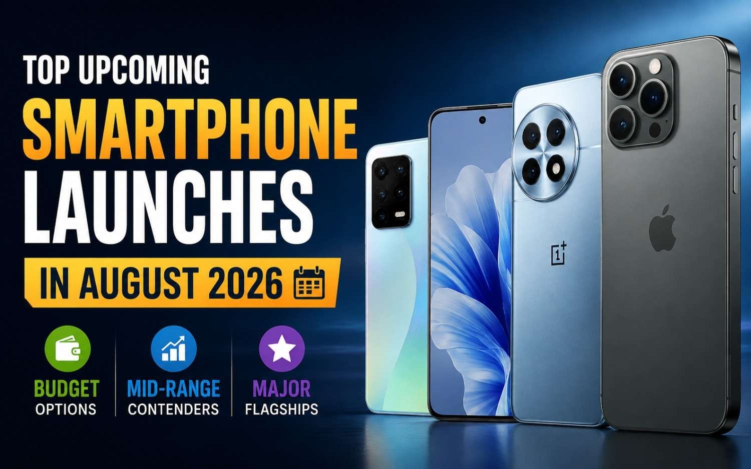 Top Upcoming Smartphone Launches in August 2026: Budget Options, Mid-Range Contenders & Major Flagships